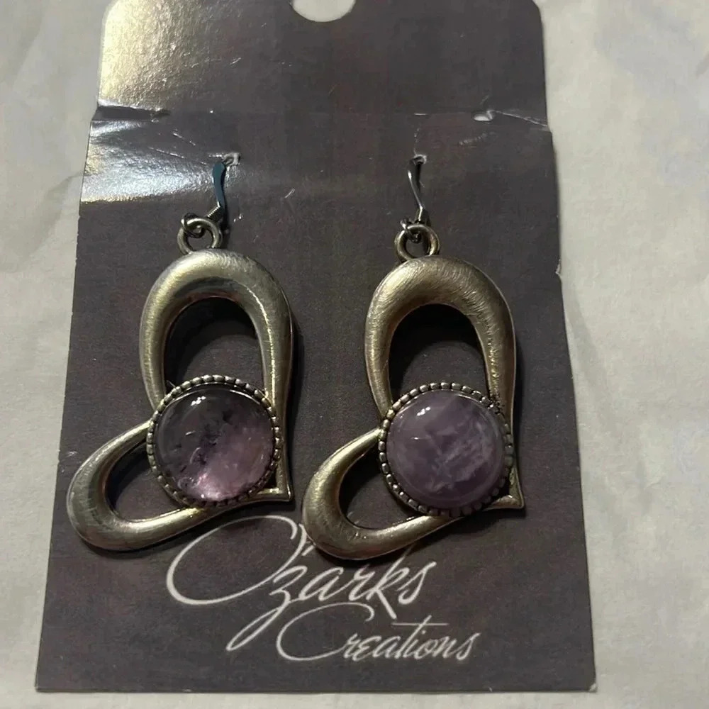 NWT silver and amethyst earrings
